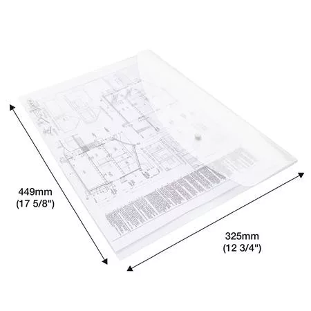 Irattartó tasak, A3, PP, patentos, RAPESCO "Eco", áttetsző