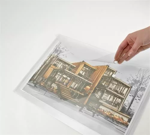 Irattartó tasak, A3, PP, patentos, RAPESCO "Eco", áttetsző