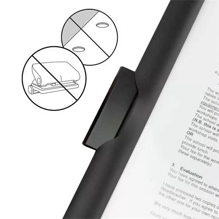 Gyorsfűző, klipes, PP, A4, RAPESCO "Eco GRS Recycled", fekete