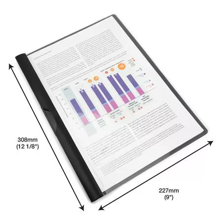 Gyorsfűző, klipes, PP, A4, RAPESCO "Eco GRS Recycled", fekete