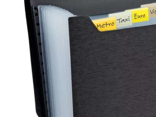 Harmonikamappa, A4, PP, 13 rekeszes, RAPESCO "Eco GRS Recycled", matt fekete