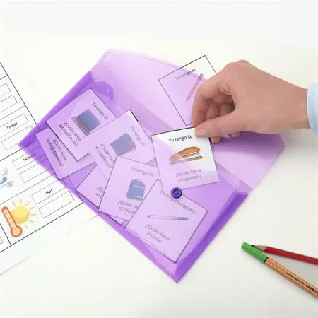 Irattartó tasak, DL, patentos, RAPESCO "Eco GRS Recycled", áttetsző vegyes színek