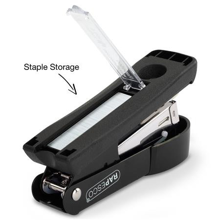 Tűzőgép, 24/6, 26/6, 20 lap, fém, RAPESCO "Minno Half-Strip", fekete