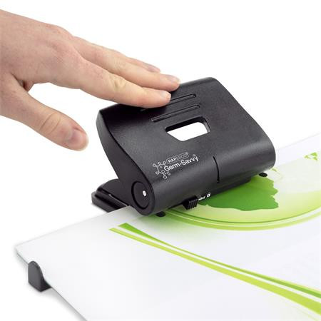 Lyukasztó, kétlyukú, 22 lap, antibakteriális, RAPESCO "820-P", fekete