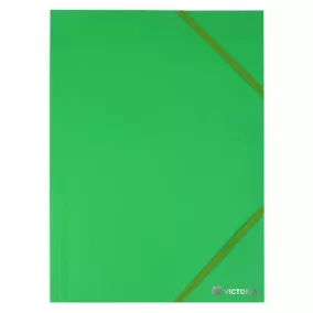 Gumis mappa, 15 mm, PP, A4, VICTORIA OFFICE, zöld
