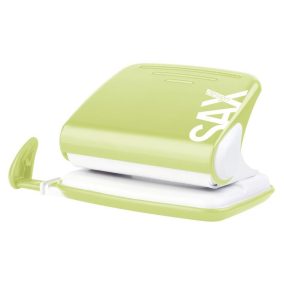   Lyukasztó, kétlyukú, 20 lap, SAX "Design", világoszöld