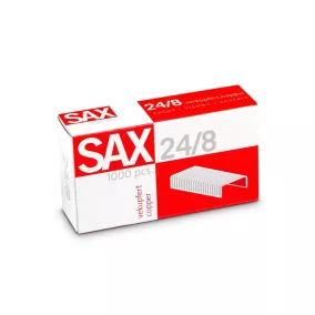 Tűzőkapocs, 24/8, réz, SAX