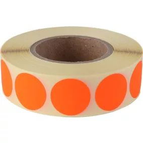 Etikett, 20 mm kör, 1000 etikett/tekercs, fluo piros