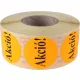 Etikett, 38 mm kör, "AKCIÓ" felirattal, 1000 etikett/tekercs, narancs