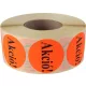 Etikett, 38 mm kör, "AKCIÓ" felirattal, 1000 etikett/tekercs, piros
