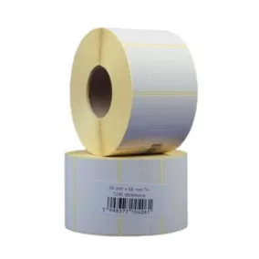   Etikett, thermo, BIZERBA mérlegcímke, 38x58 mm, 1240 etikett/tekercs, fehér