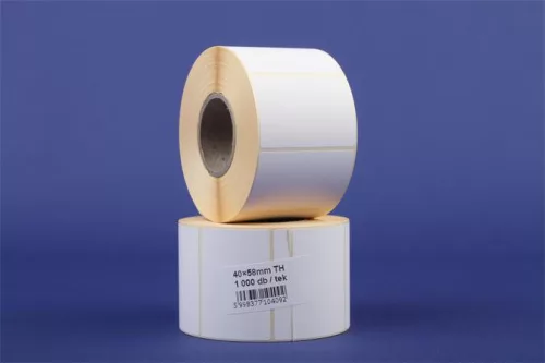 Etikett, thermo, 40x58 mm, 1000 etikett/tekercs, fehér