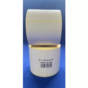 Etikett, thermo, 43x78 mm, 1000 etikett/tekercs, fehér