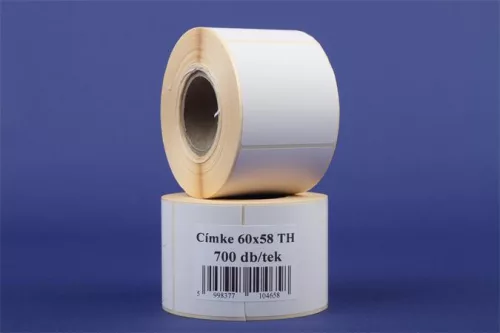 Etikett, thermo, 60x58 mm, 700 etikett/tekercs, fehér