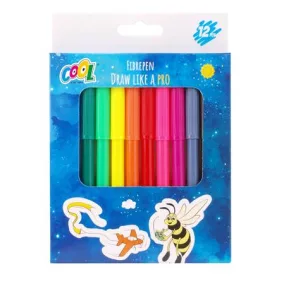   Filctoll készlet, 2 mm, COOL BY VICTORIA, 12 különböző szín