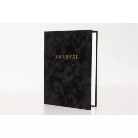 Oklevéltartó, A4, exkluzív, plüss, aranyozva, fekete
