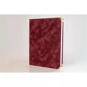   Oklevéltartó, A4, exkluzív, plüss, 4 fém sarokkal, bordó