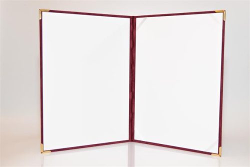 Oklevéltartó, A4, exkluzív, plüss, 4 fém sarokkal, bordó