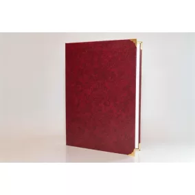   Oklevéltartó, A4, exkluzív, műbőr, 4 fém sarokkal, bordó