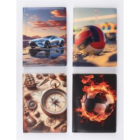   Igazolványtartó, álló, 16 betét lappal, mintás PVC, "Okmányok", fiú