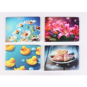   Diák- és igazolványtartó, fekvő, 6 betét lappal, mintás PVC, "Többlapos", lány