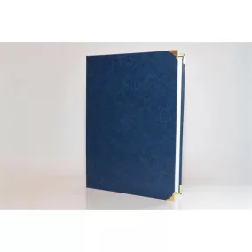   Oklevéltartó, A4, exkluzív, műbőr, 4 fém sarokkal, kék
