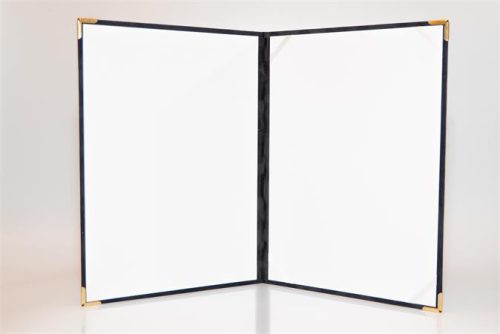 Oklevéltartó, A4, exkluzív, plüss, 4 fém sarokkal, fekete