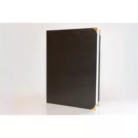   Oklevéltartó, A4, exkluzív, műbőr, 4 fém sarokkal, fekete
