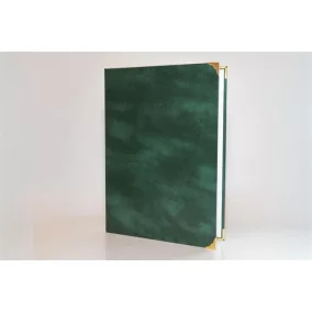   Oklevéltartó, A4, exkluzív, műbőr, 4 fém sarokkal, zöld