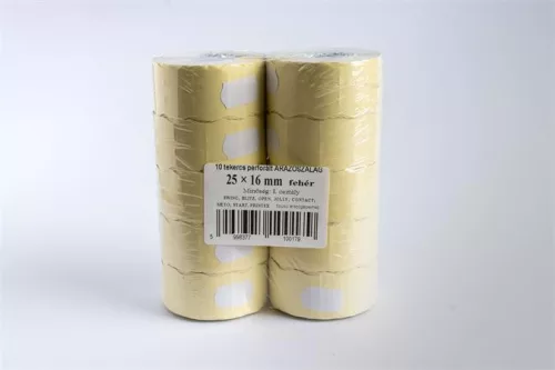 Árazószalag, 25x16 mm, "A", fehér