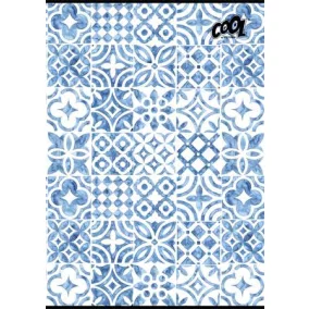   Füzet, tűzött, A4, kockás, 80 lap, COOL BY VICTORIA "Mediterrain patterns"
