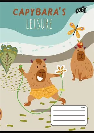 Füzet, tűzött, A5, vonalas, 32 lap, 1. osztály, COOL BY VICTORIA "Capibara", "14-32"