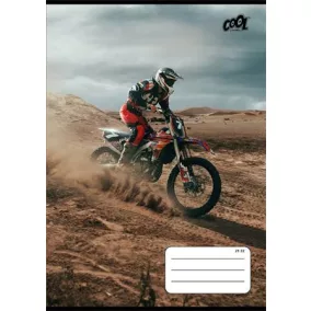   Füzet, tűzött, A5, vonalas, 32 lap, 4-8. osztály, COOL BY VICTORIA "Motocross", "21-32"