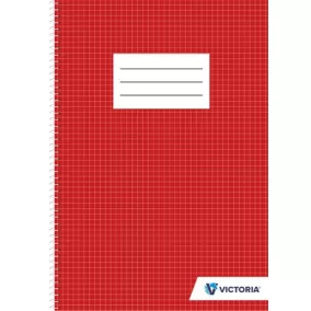 Spirálfüzet, A4, kockás, 70 lap, VICTORIA PAPER