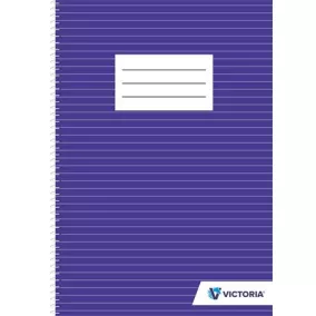 Spirálfüzet, A4, vonalas, 70 lap, VICTORIA PAPER