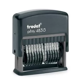   Számbélyegző, TRODAT, "Printy 48313", fekete ház, fekete párnával