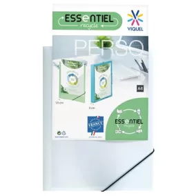   Gumis mappa, panorámás, 15 mm, PP, A4, VIQUEL "Essentiel Perso", fehér