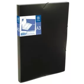   Gumis mappa, 30 mm, PP, A3, VIQUEL "Essentiel", fekete