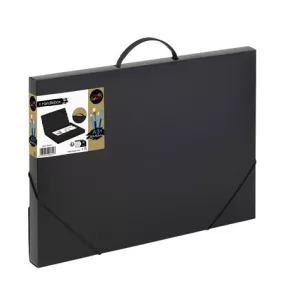   Irattartó mappa, gumis, 30 mm, A3, PP, VIQUEL "Creativ Gallery", fekete