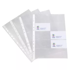   Névjegytartó genotherm, lefűzhető, A4, 100 mikron, víztiszta, 20 férőhelyes, VIQUEL