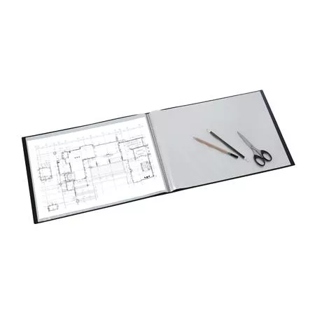 Bemutatómappa, PP, 30 zsebes, A3, fekvő, PP, VIQUEL "Creative Gallery", fekete