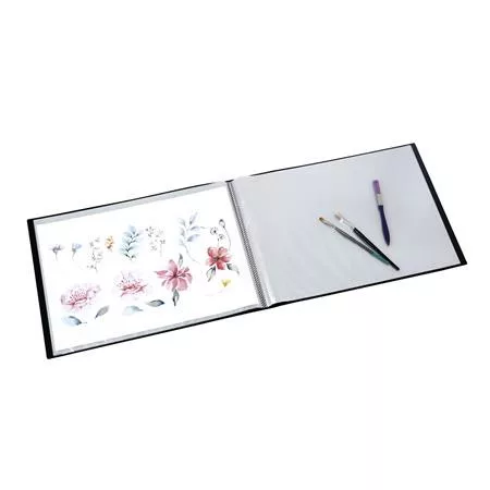 Bemutatómappa, PP, 30 zsebes, A3, fekvő, PP, VIQUEL "Creative Gallery", fekete