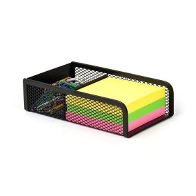   Kockatömbtartó és gemkapocstartó, fémhálós, VICTORIA OFFICE, fekete