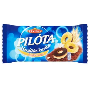   Vaníliás karika, 300 g, GYŐRI " Pilóta", étcsokoládés
