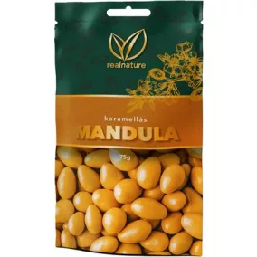 Mandula, 75 g, REAL NATURE, karamellás