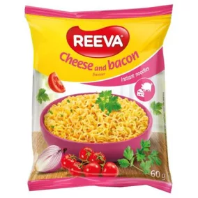 Instant tésztaleves, 60 g, REEVA, sajtos-baconos íz