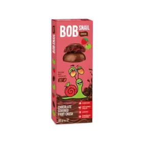   Gyümölcs snack, 30 g, BOB SNAIL, alma-eper tejcsokoládéban