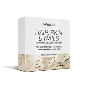   Étrend-kiegészítő tabletta, 54 tabletta, BIOTECH USA "Hair, Skin & Nails"