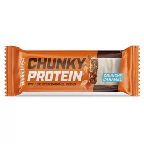   Fehérjeszelet, gluténmentes, 50g, BIOTECH USA "Chunky Protein Bar", Crunchy Caramel
