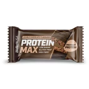   Fehérjeszelet, gluténmentes, 45g, BIOTECH USA "Protein Max", dupla csokoládé